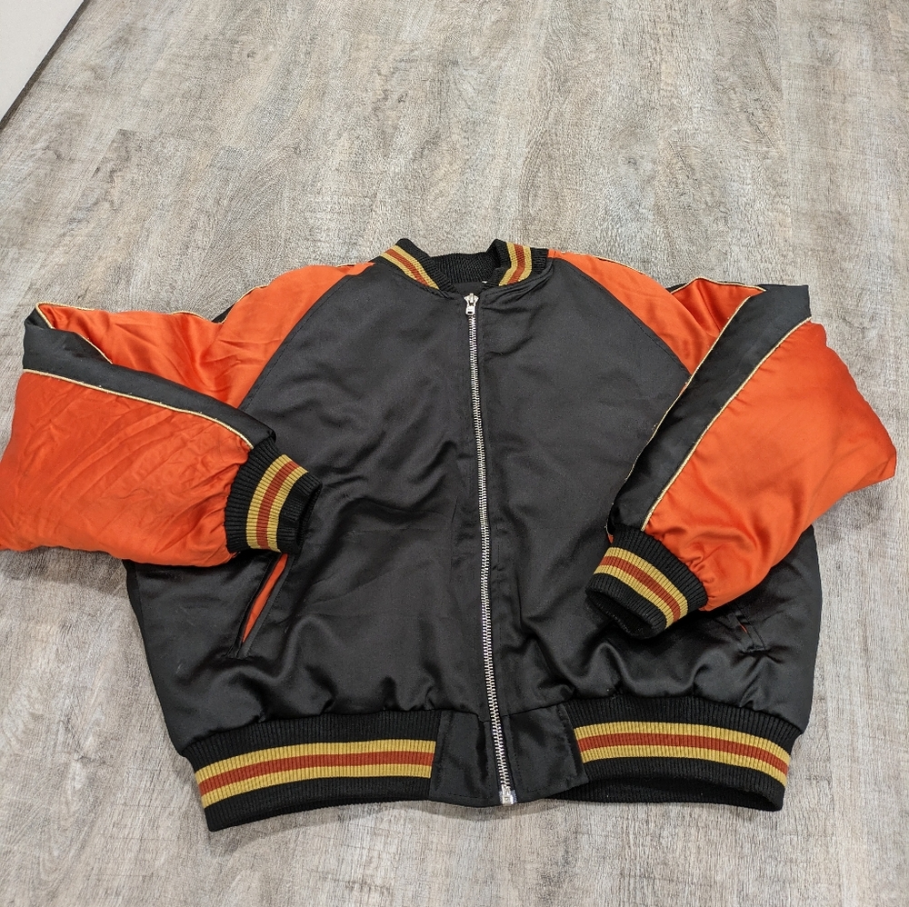 mnml Orange & Black Souvenir Jacket Size Large - Picture 2 of 7